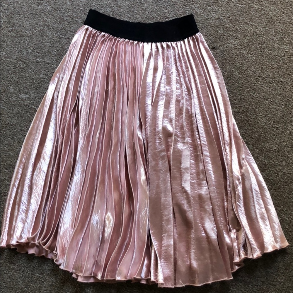 Silvery Pink Pleated Skirt